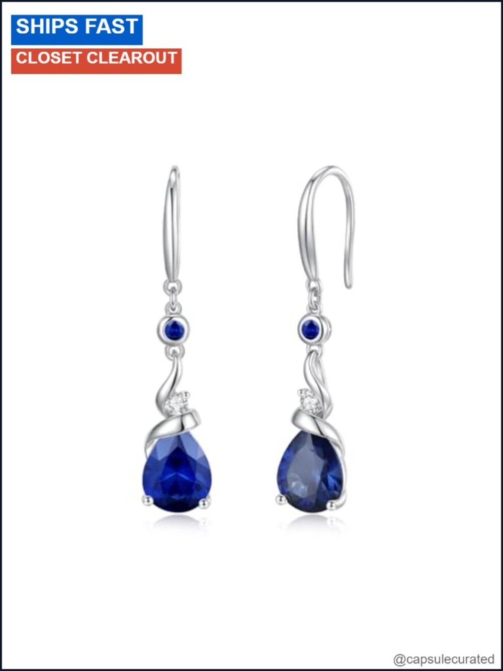 925 Sterling Silver Teardrop Dangle Earrings - Birthstone Fine Jewelry Gift